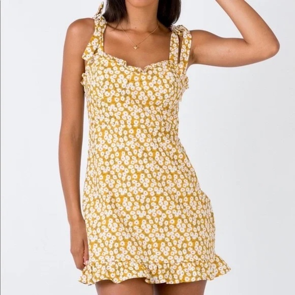 Princess Polly Teagan Mini Dress Yellow Floral